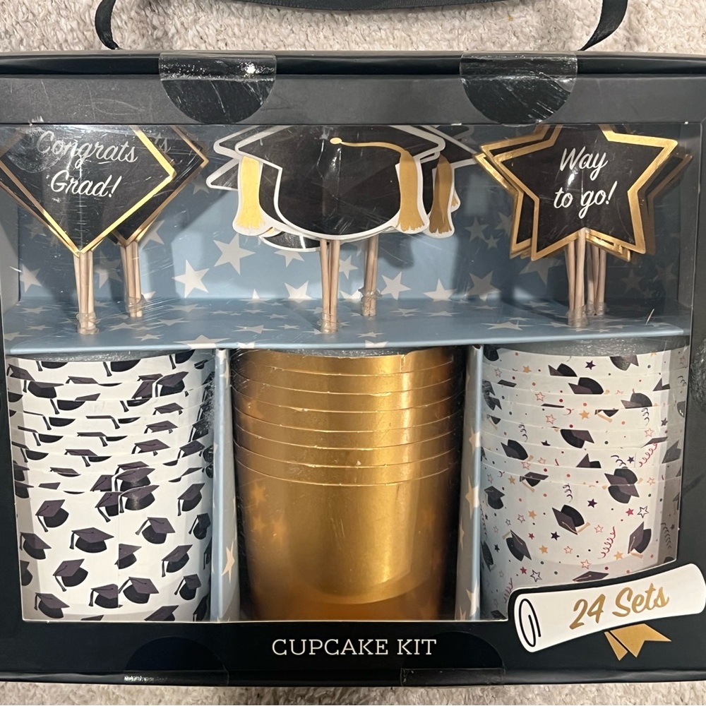 Graduation Cupcake Kit - Gold and Black Celebration